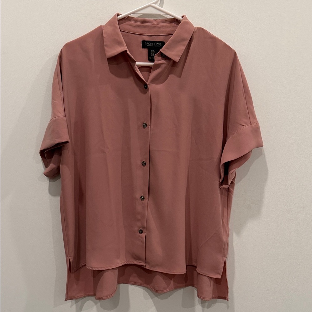 Rachel Zoe Blush Pink Collared Shirt